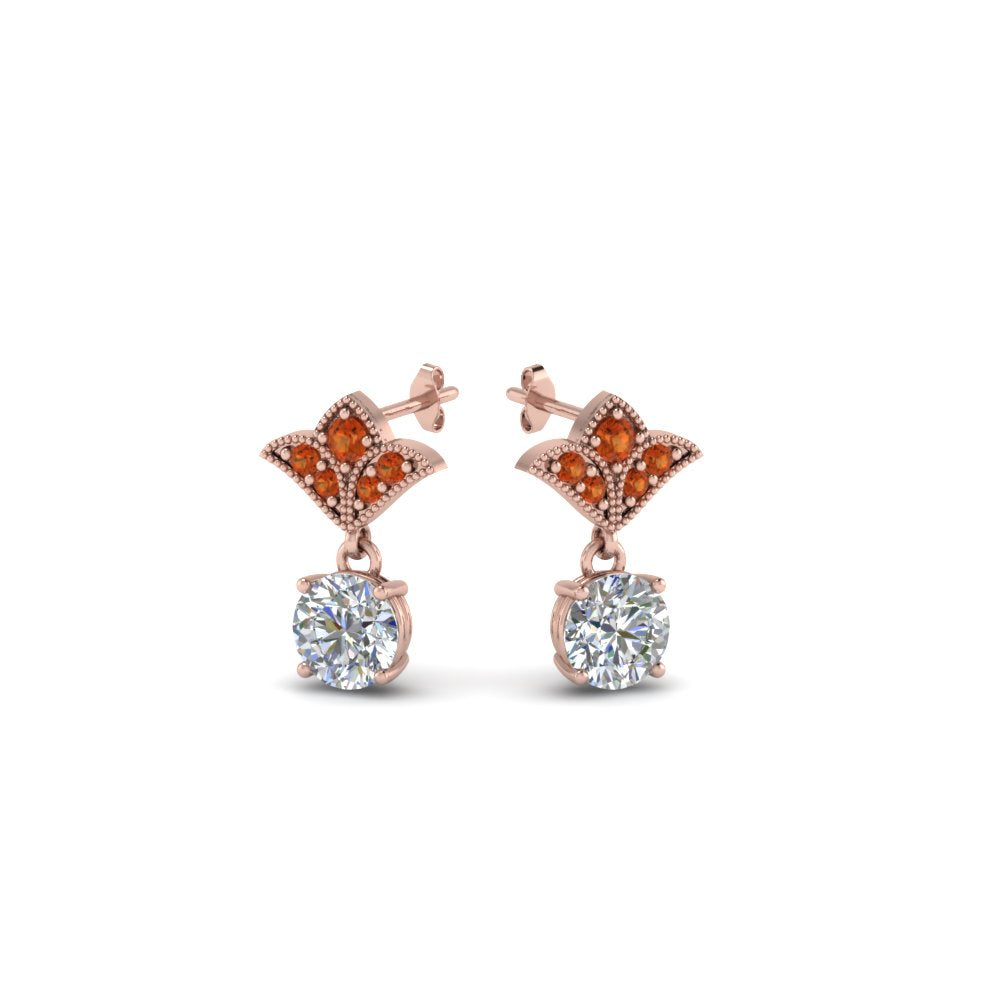 Art Deco Inspired Round Drop Earring Half Carat Fascinating Diamonds