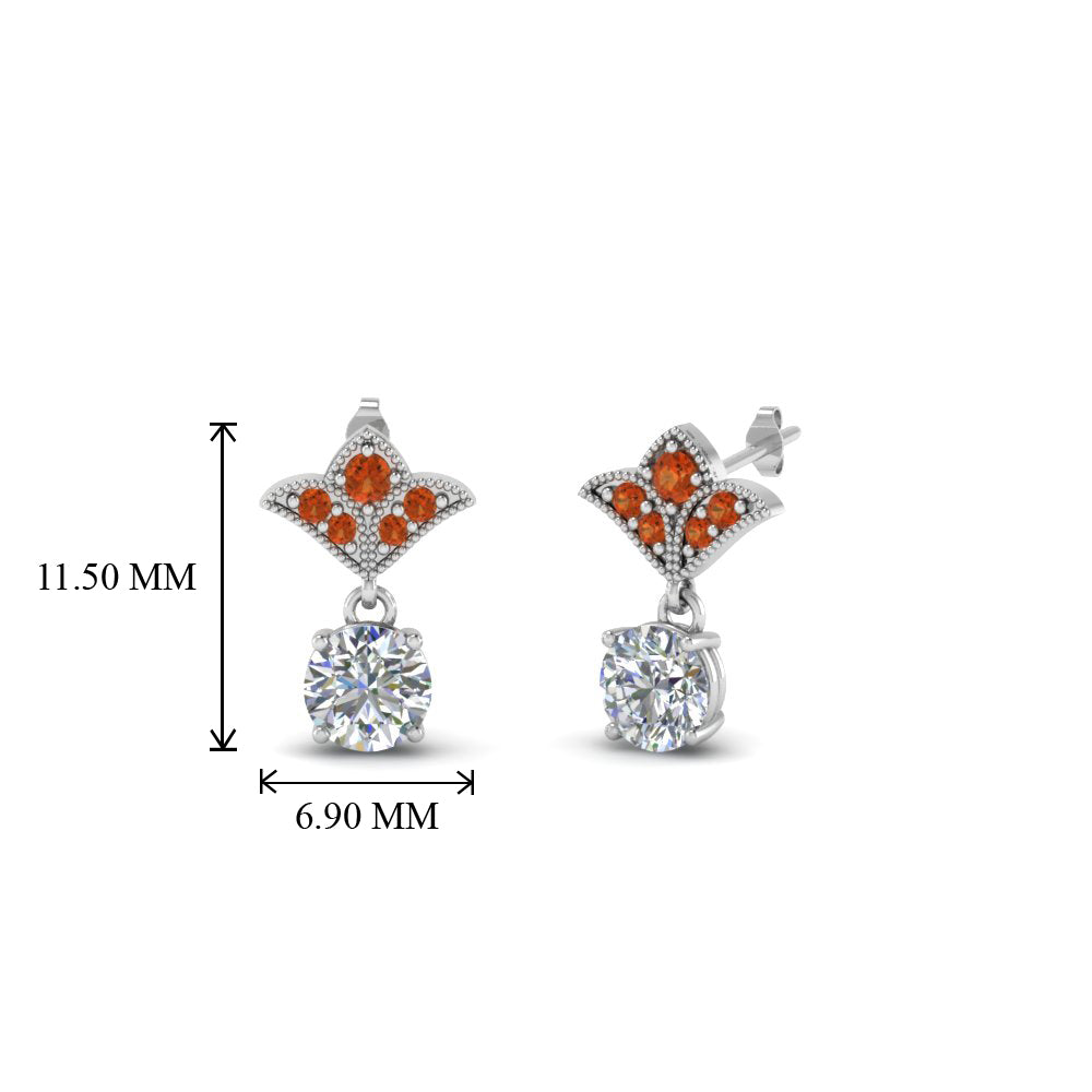 Art Deco Inspired Round Drop Earring Half Carat Fascinating Diamonds