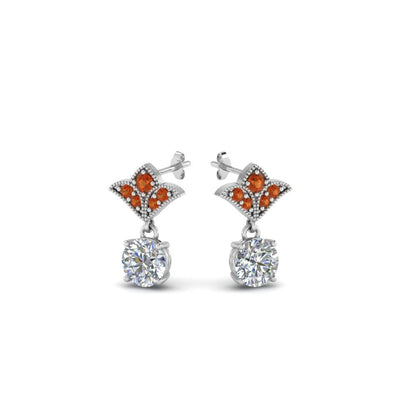 Art Deco Inspired Round Drop Earring Half Carat Fascinating Diamonds