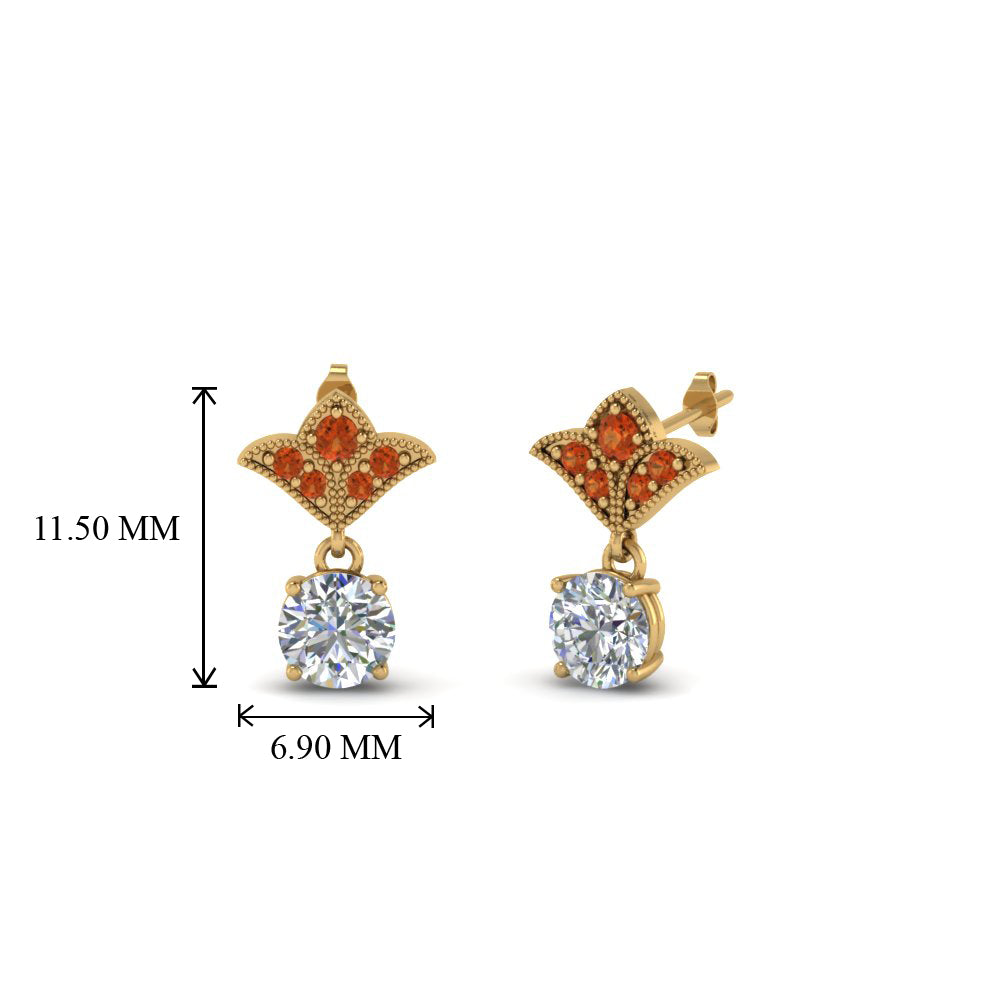 Art Deco Inspired Round Drop Earring Half Carat Fascinating Diamonds