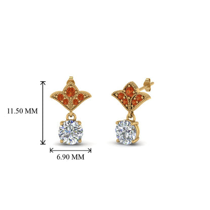 Art Deco Inspired Round Drop Earring Half Carat Fascinating Diamonds