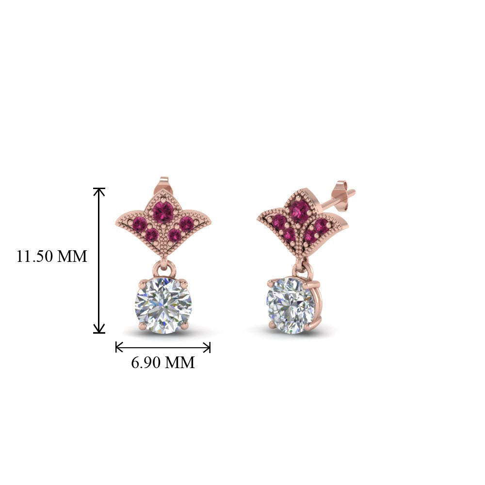 Art Deco Inspired Round Drop Earring Half Carat Fascinating Diamonds