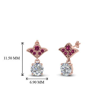 Art Deco Inspired Round Drop Earring Half Carat Fascinating Diamonds