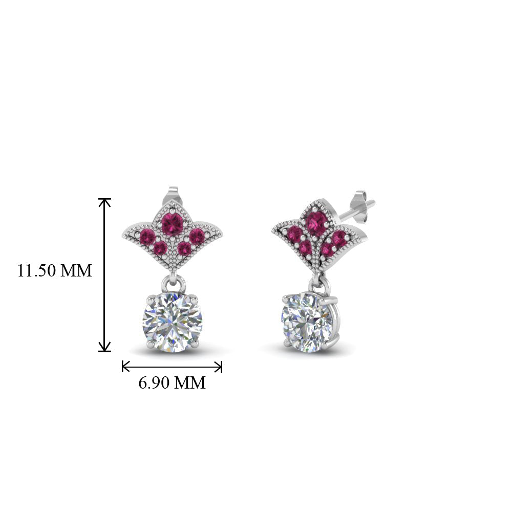 Art Deco Inspired Round Drop Earring Half Carat Fascinating Diamonds