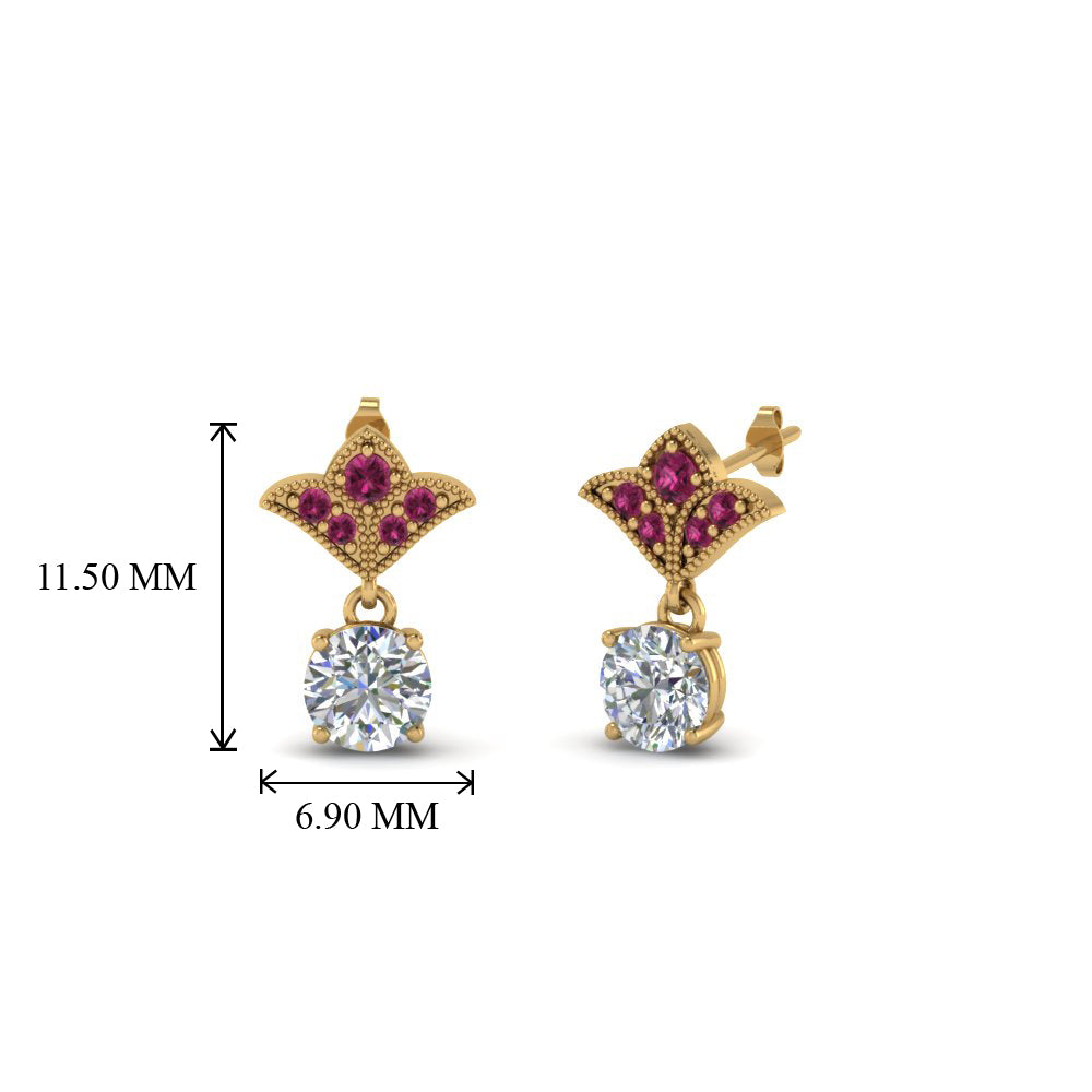 Art Deco Inspired Round Drop Earring Half Carat Fascinating Diamonds