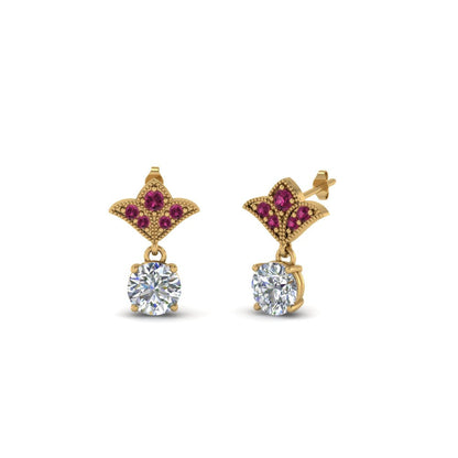 Art Deco Inspired Round Drop Earring Half Carat Fascinating Diamonds