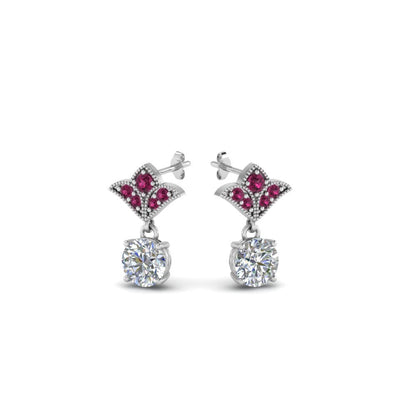 Art Deco Inspired Round Drop Earring Half Carat Fascinating Diamonds