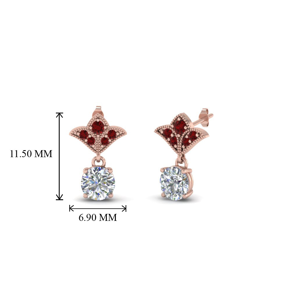 Art Deco Inspired Round Drop Earring Half Carat Fascinating Diamonds