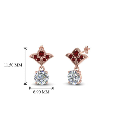 Art Deco Inspired Round Drop Earring Half Carat Fascinating Diamonds