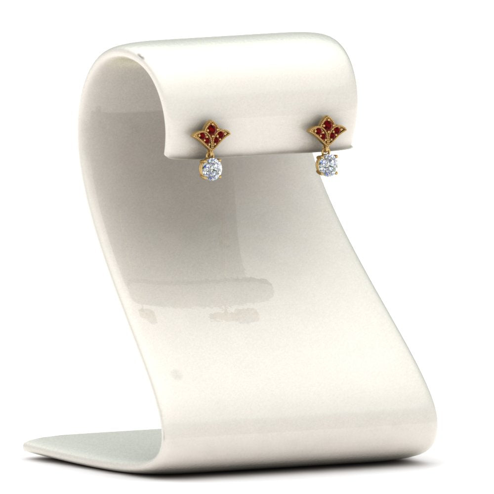 Art Deco Inspired Round Drop Earring Half Carat Fascinating Diamonds