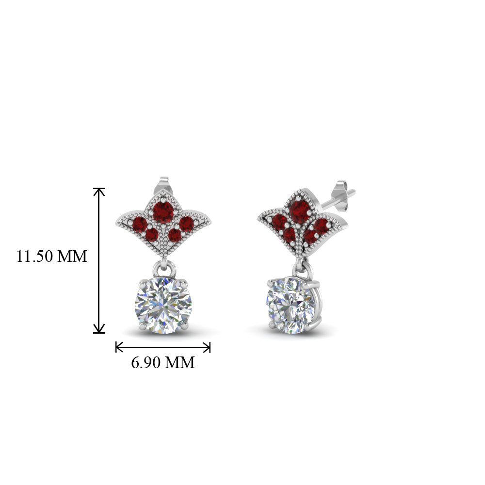 Art Deco Inspired Round Drop Earring Half Carat Fascinating Diamonds