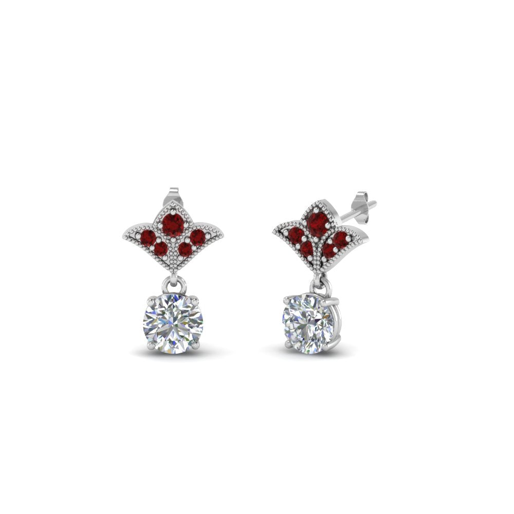 Art Deco Inspired Round Drop Earring Half Carat Fascinating Diamonds