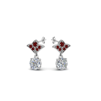 Art Deco Inspired Round Drop Earring Half Carat Fascinating Diamonds