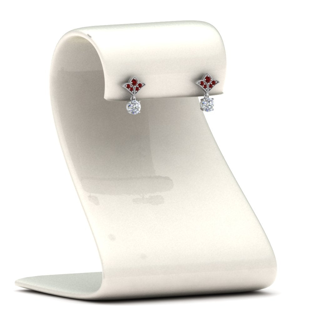 Art Deco Inspired Round Drop Earring Half Carat Fascinating Diamonds