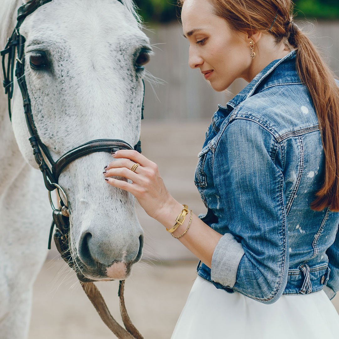 Ashton - Riding Stirrup Buckle Bracelet Two Tone Urban-Equestrian