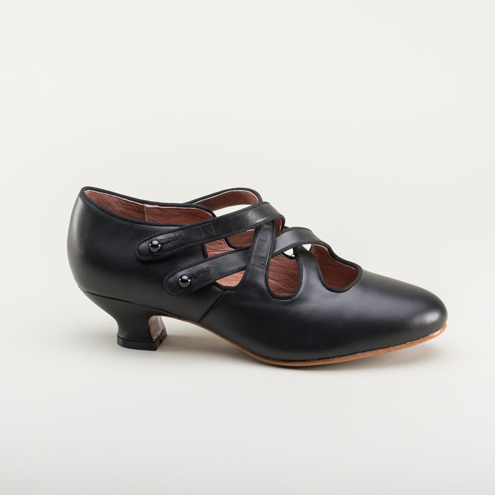Astoria Edwardian Leather Shoes (Black) American Duchess