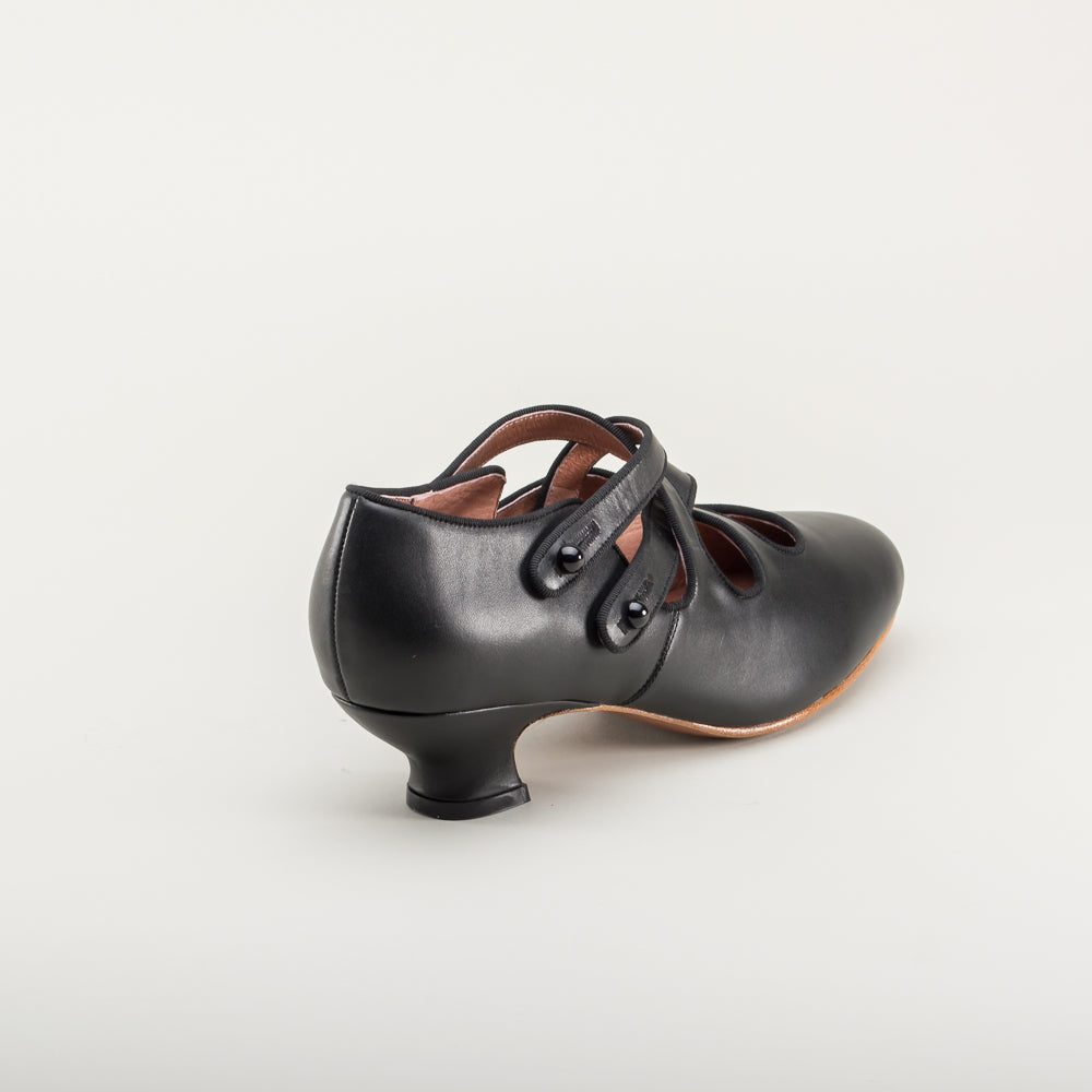 Astoria Edwardian Leather Shoes (Black) American Duchess