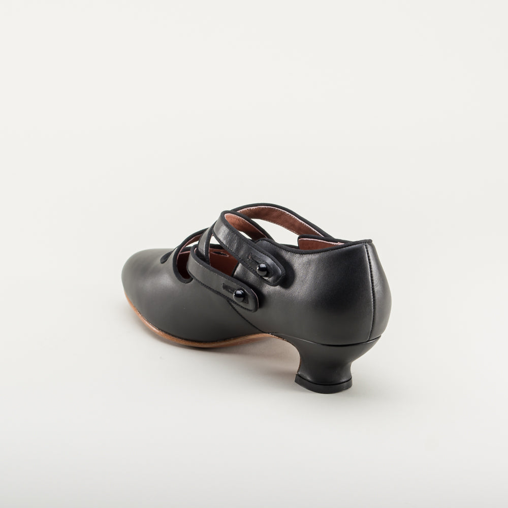 Astoria Edwardian Leather Shoes (Black) American Duchess