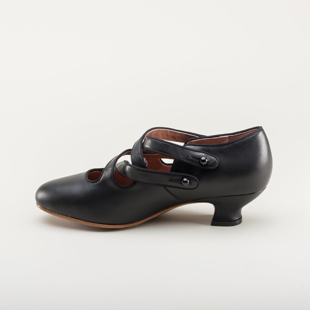 Astoria Edwardian Leather Shoes (Black) American Duchess