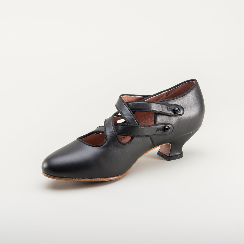 Astoria Edwardian Leather Shoes (Black) American Duchess