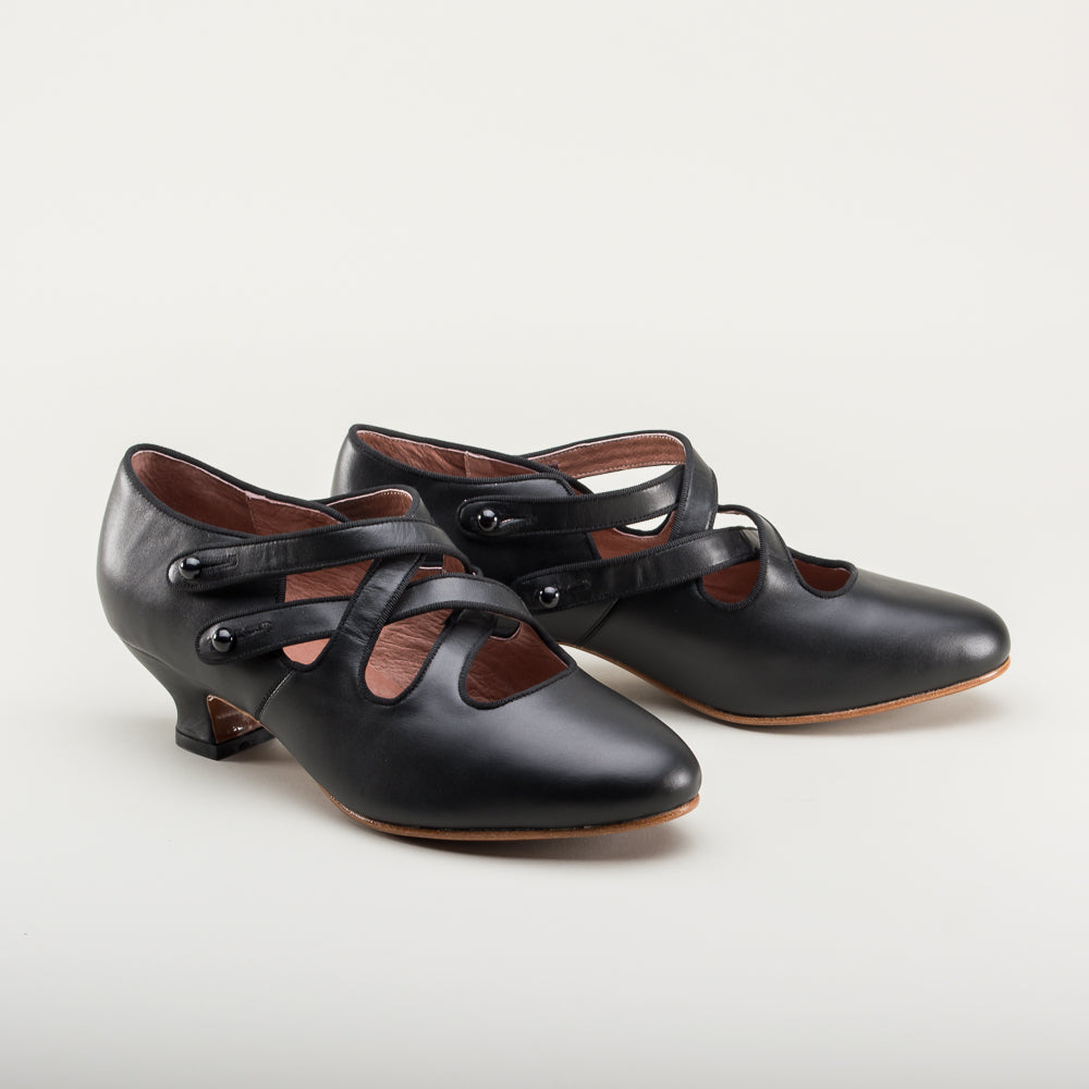 Astoria Edwardian Leather Shoes (Black) American Duchess