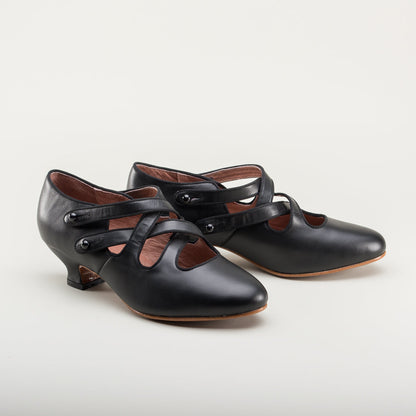 Astoria Edwardian Leather Shoes (Black) American Duchess