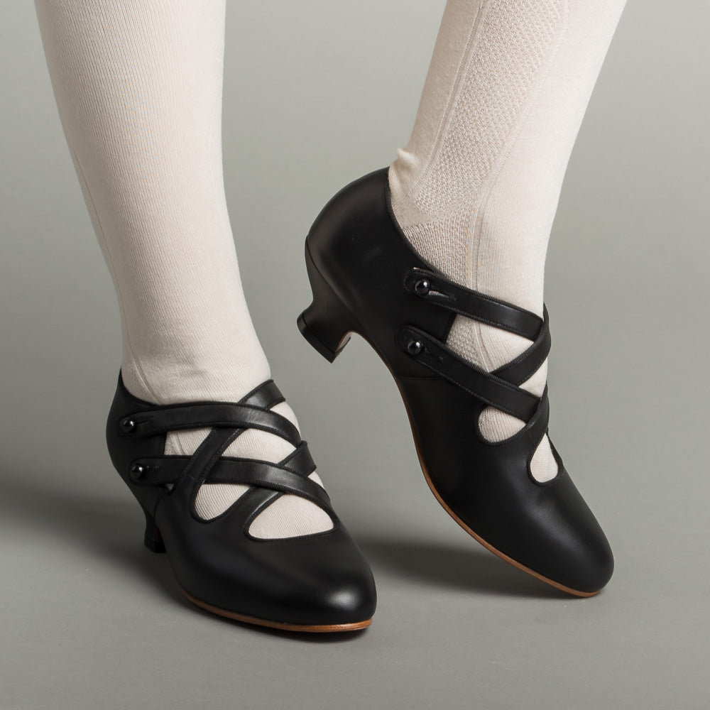 Astoria Edwardian Leather Shoes (Black) American Duchess