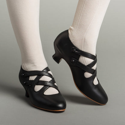 Astoria Edwardian Leather Shoes (Black) American Duchess