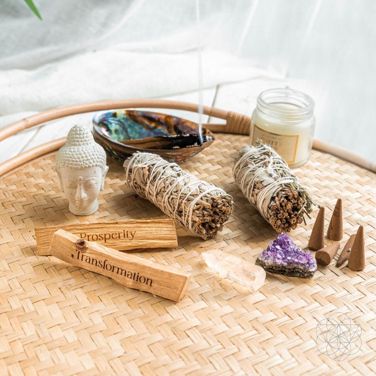 Attract Abundance - Premium Manifestation Smudge Kit (8 Pieces) Conscious Items