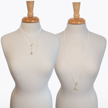 Aurora - Moonstone & Gold Horseshoe Coin Strand Necklace Urban-Equestrian