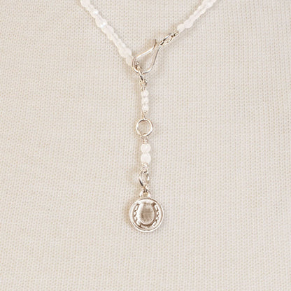 Aurora - Moonstone & Silver Horseshoe Coin Strand Necklace Urban-Equestrian