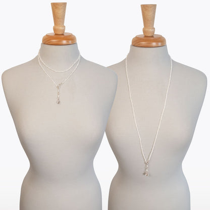 Aurora - Moonstone & Silver Horseshoe Coin Strand Necklace Urban-Equestrian
