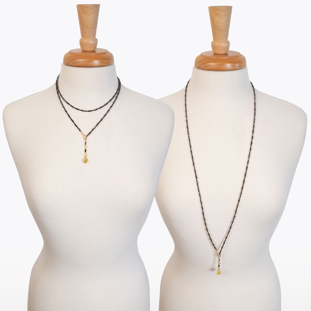 Aurora - Pyrite & Gold Horseshoe Coin Strand Necklace Urban-Equestrian