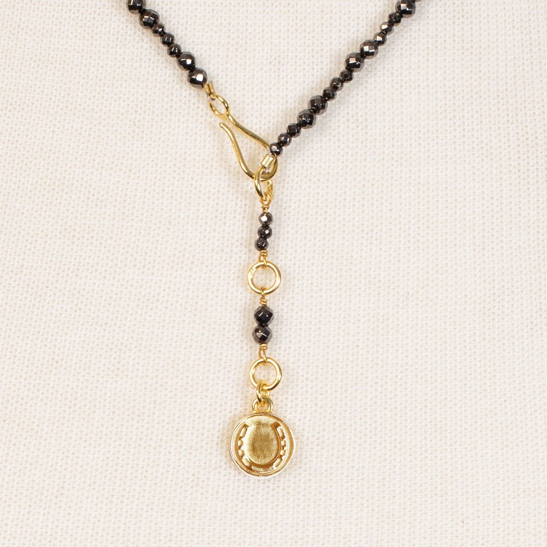 Aurora - Pyrite & Gold Horseshoe Coin Strand Necklace Urban-Equestrian