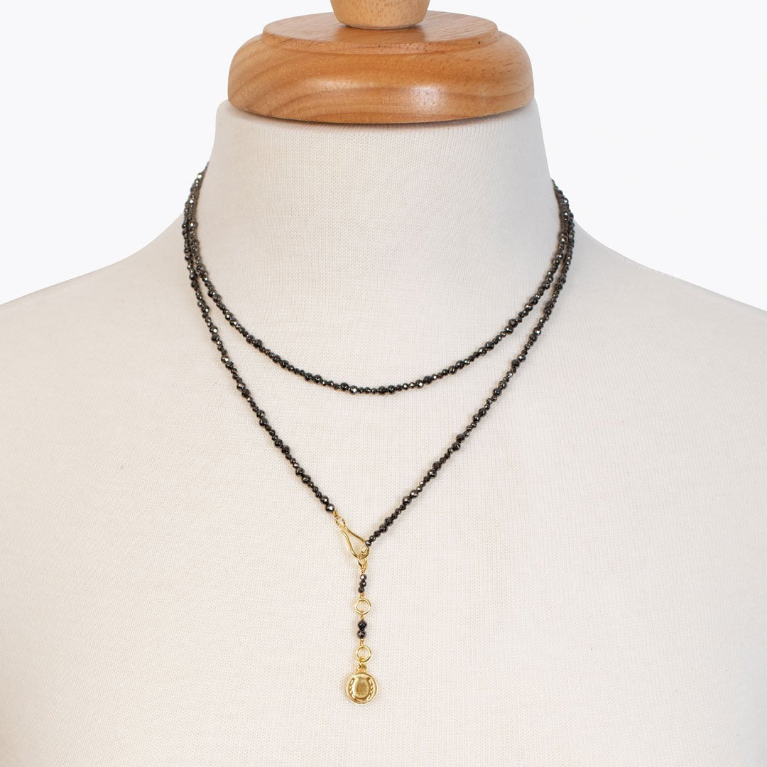 Aurora - Pyrite & Gold Horseshoe Coin Strand Necklace Urban-Equestrian