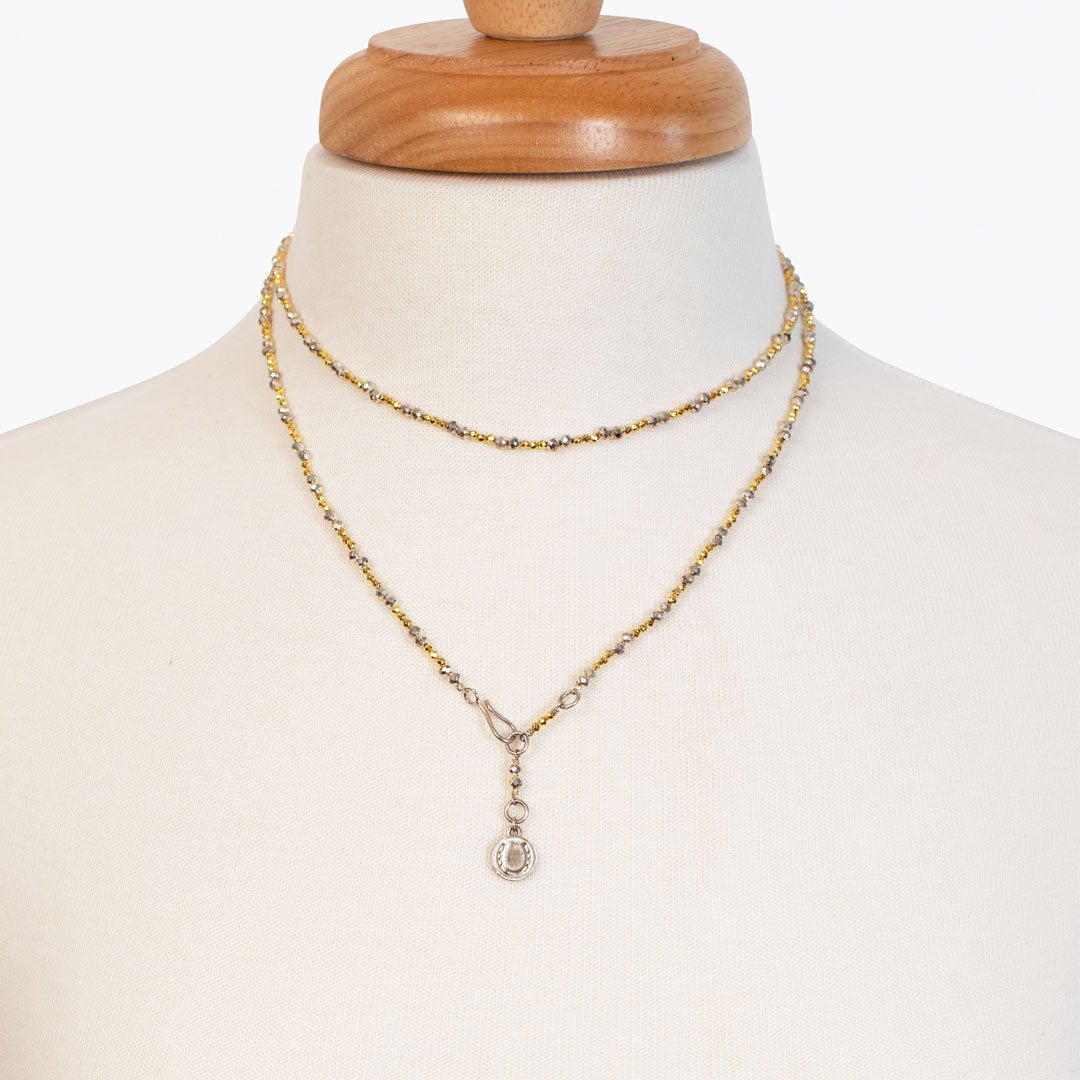 Aurora - Pyrite Silver & Gold Horseshoe Coin Strand Necklace Urban-Equestrian