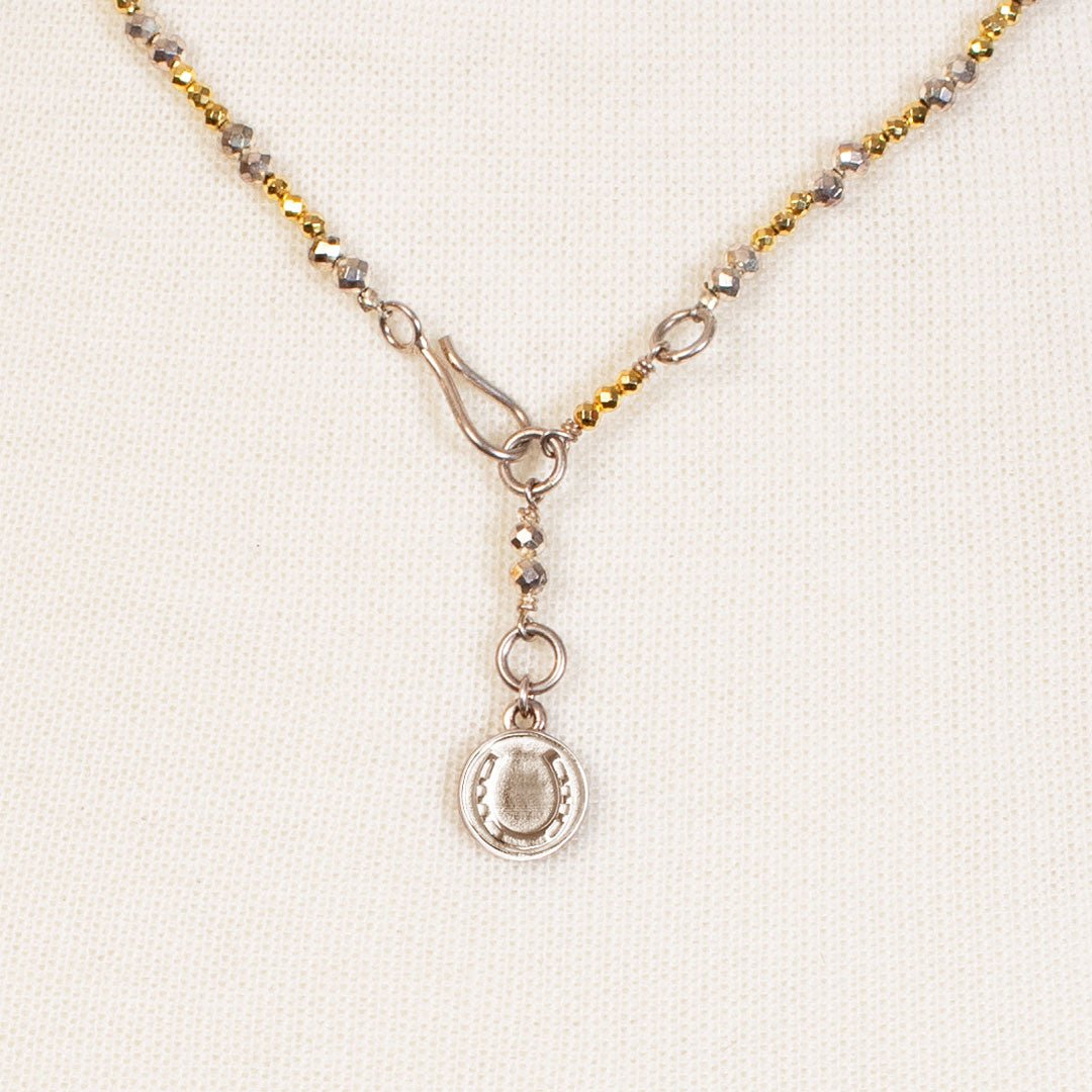Aurora - Pyrite Silver & Gold Horseshoe Coin Strand Necklace Urban-Equestrian