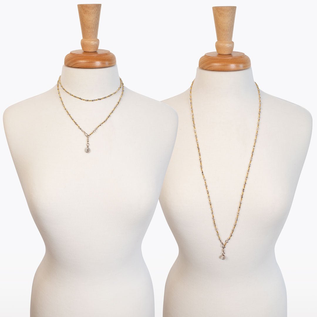 Aurora - Pyrite Silver & Gold Horseshoe Coin Strand Necklace Urban-Equestrian