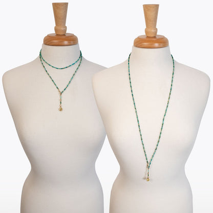 Aurora - Turquoise & Gold Horseshoe Coin Strand Necklace Urban-Equestrian