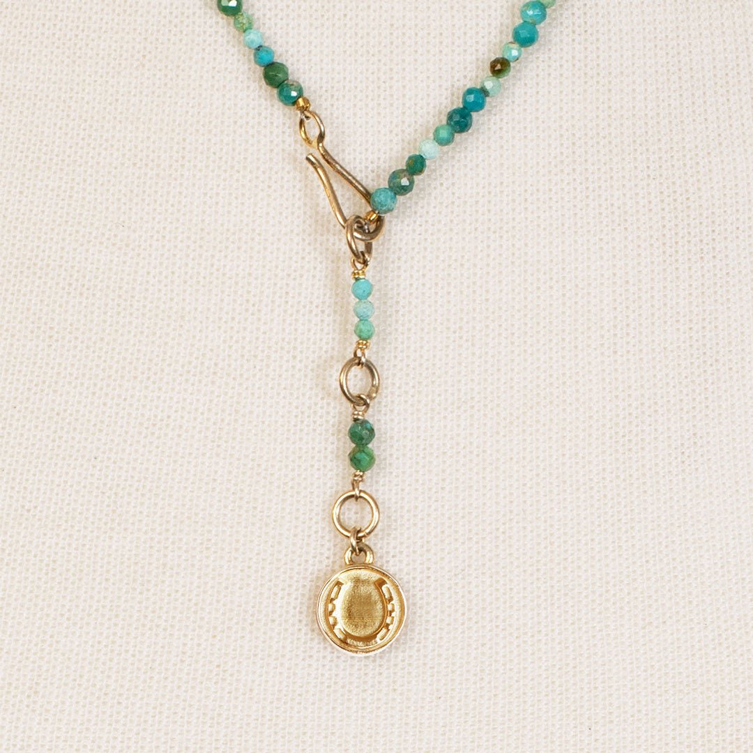 Aurora - Turquoise & Gold Horseshoe Coin Strand Necklace Urban-Equestrian