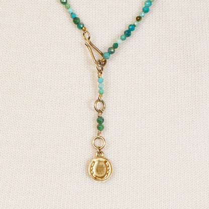 Aurora - Turquoise & Gold Horseshoe Coin Strand Necklace Urban-Equestrian