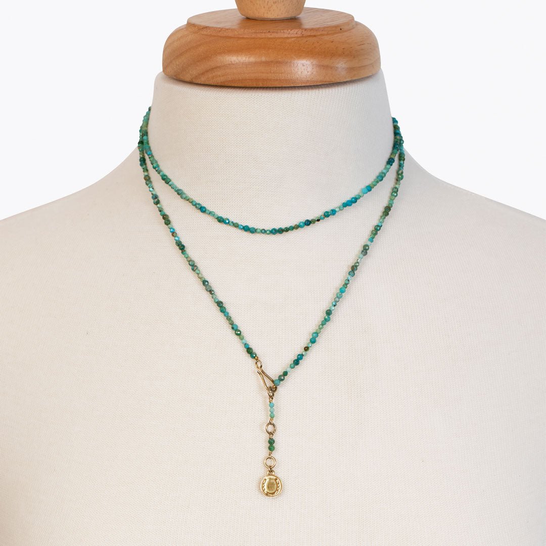 Aurora - Turquoise & Gold Horseshoe Coin Strand Necklace Urban-Equestrian