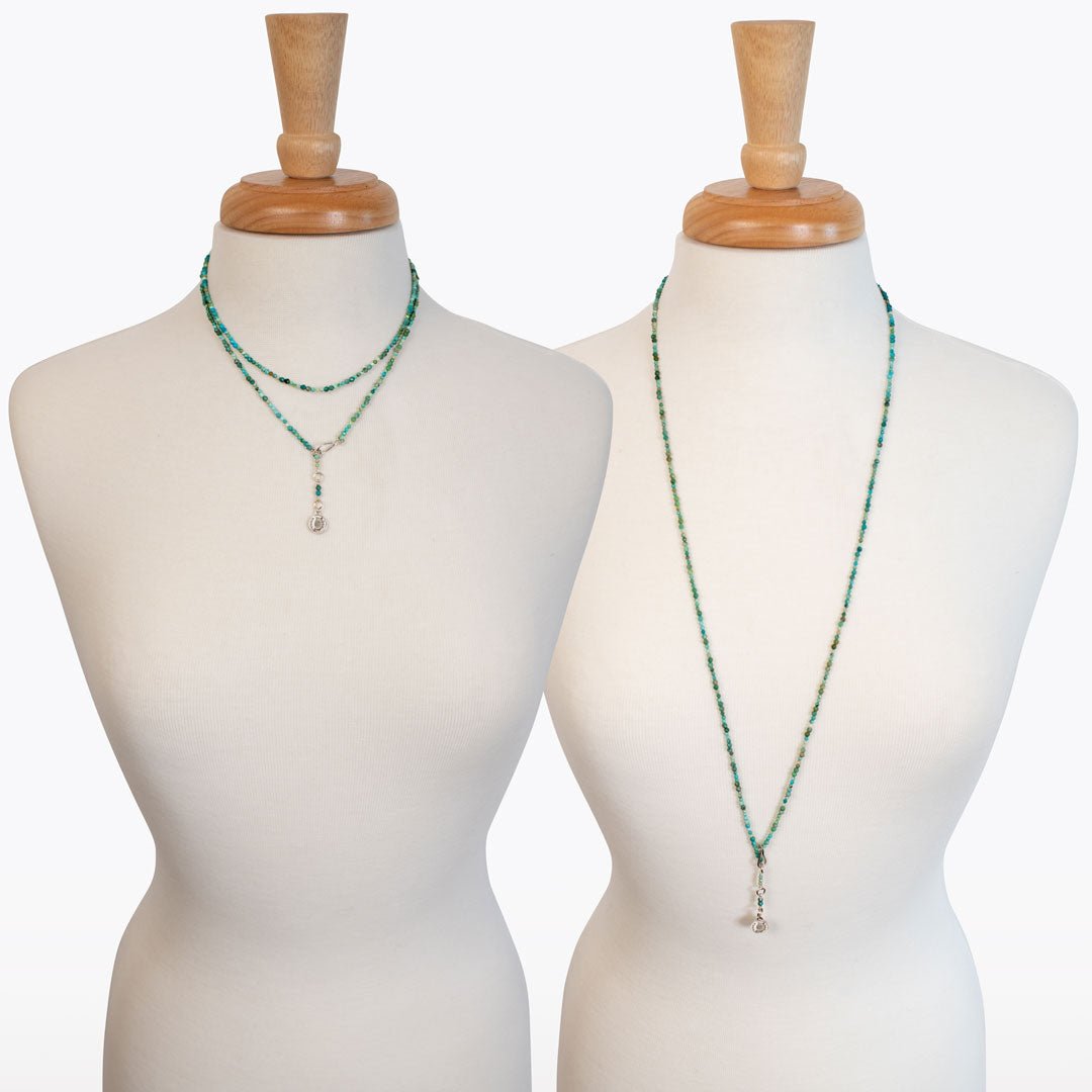 Aurora - Turquoise & Silver Horseshoe Coin Strand Necklace Urban-Equestrian