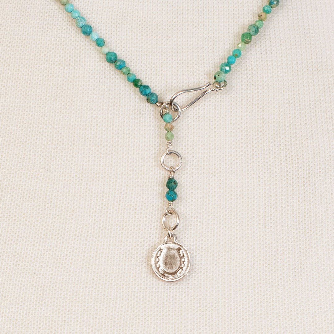 Aurora - Turquoise & Silver Horseshoe Coin Strand Necklace Urban-Equestrian