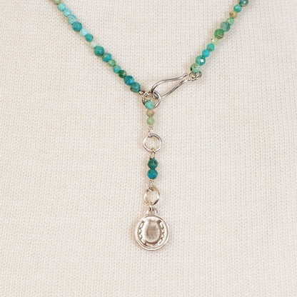 Aurora - Turquoise & Silver Horseshoe Coin Strand Necklace Urban-Equestrian