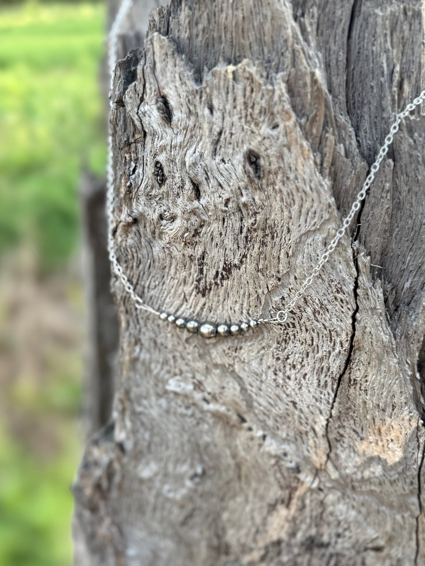 Authentic Graduated Silver Pearls Chain Necklace Wild Junkie