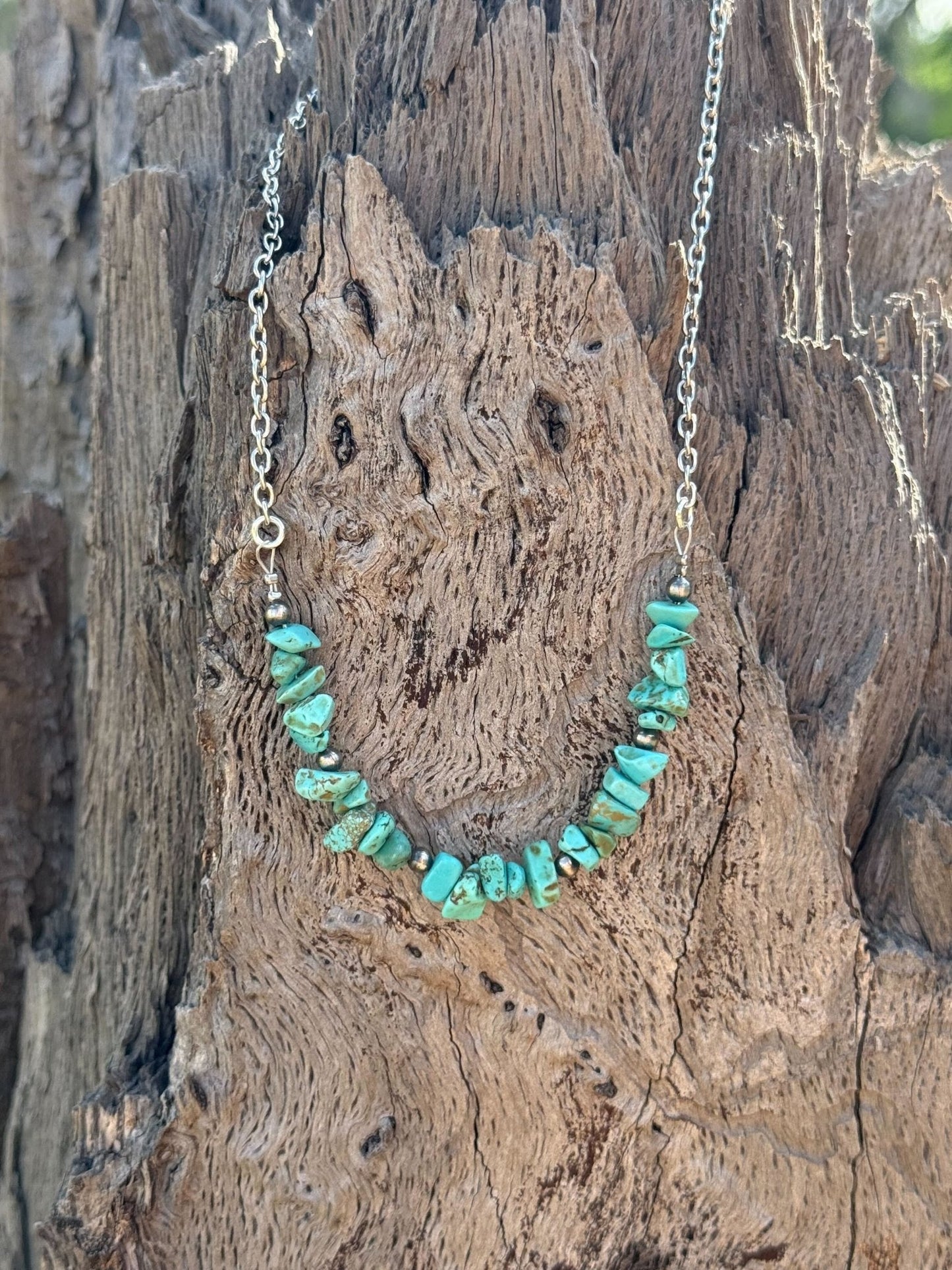 Authentic Turquoise Chips Chain Necklace Wild Junkie