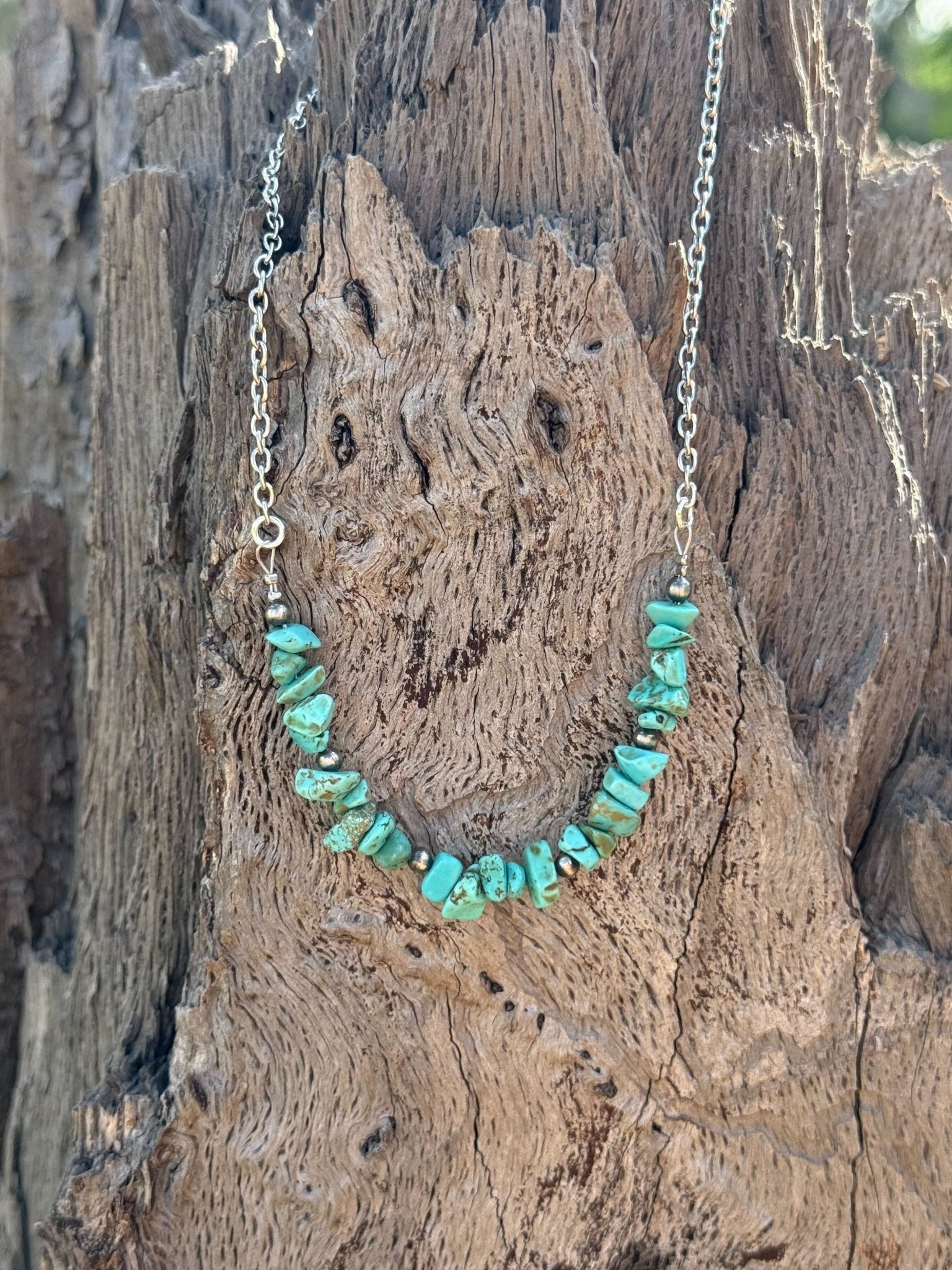 Authentic Turquoise Chips Chain Necklace Wild Junkie