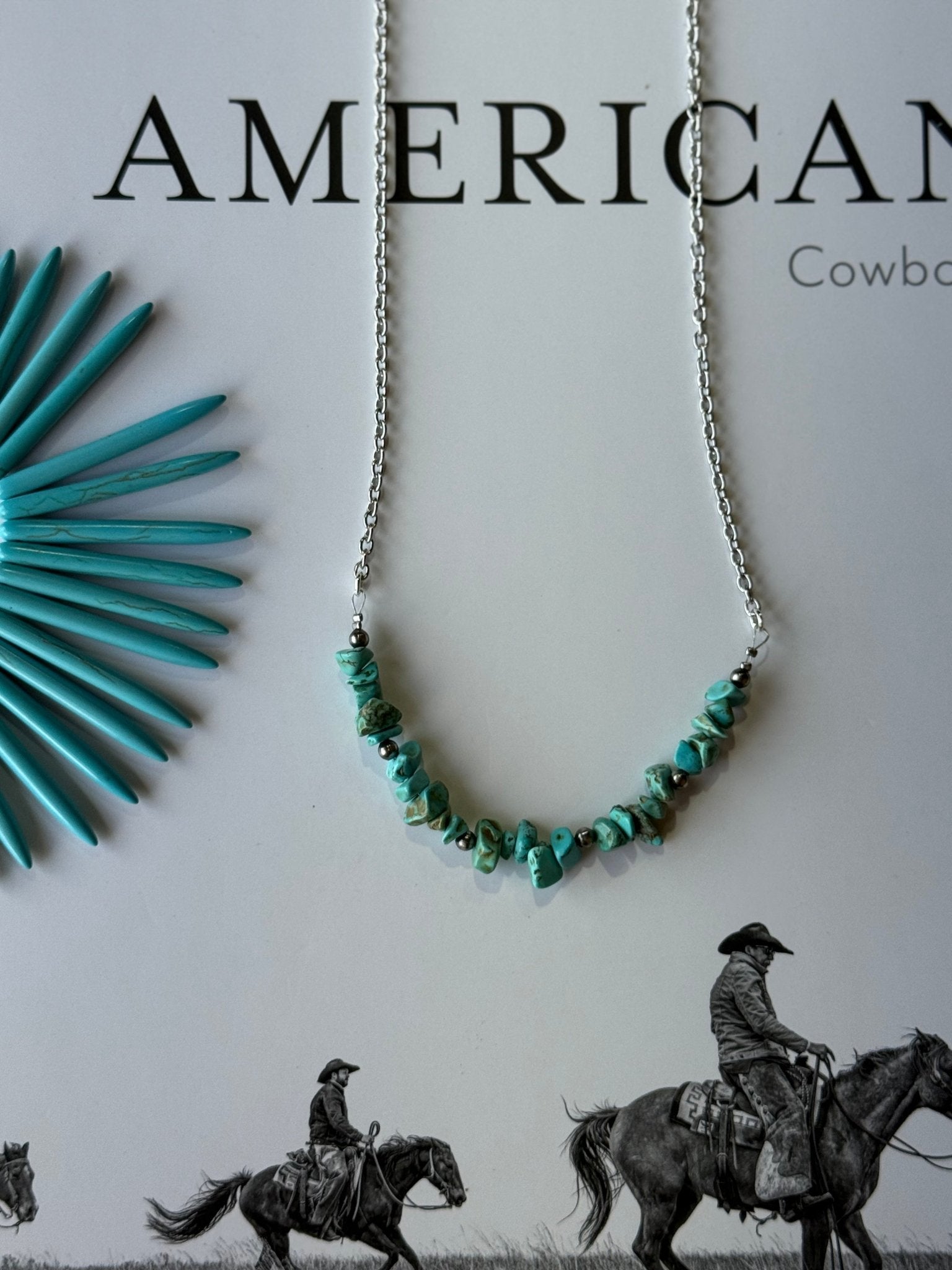 Authentic Turquoise Chips Chain Necklace Wild Junkie