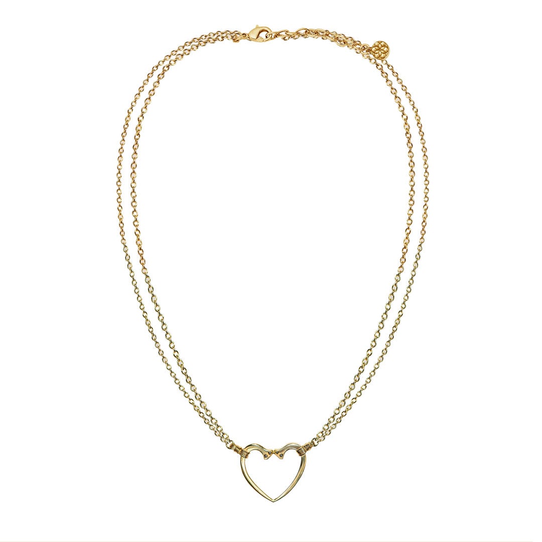 Ava - Equestrian Horseshoe Nail Heart Necklace in Gold Urban-Equestrian